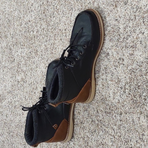 Boots dress casual, Max + Jake, Brayden, black with tan, size 7 - Picture 5 of 14